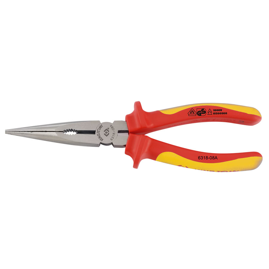 LONG NOSE PLIER - ELECTRICAL [1000V] 8" KINGTONY 06318-08A